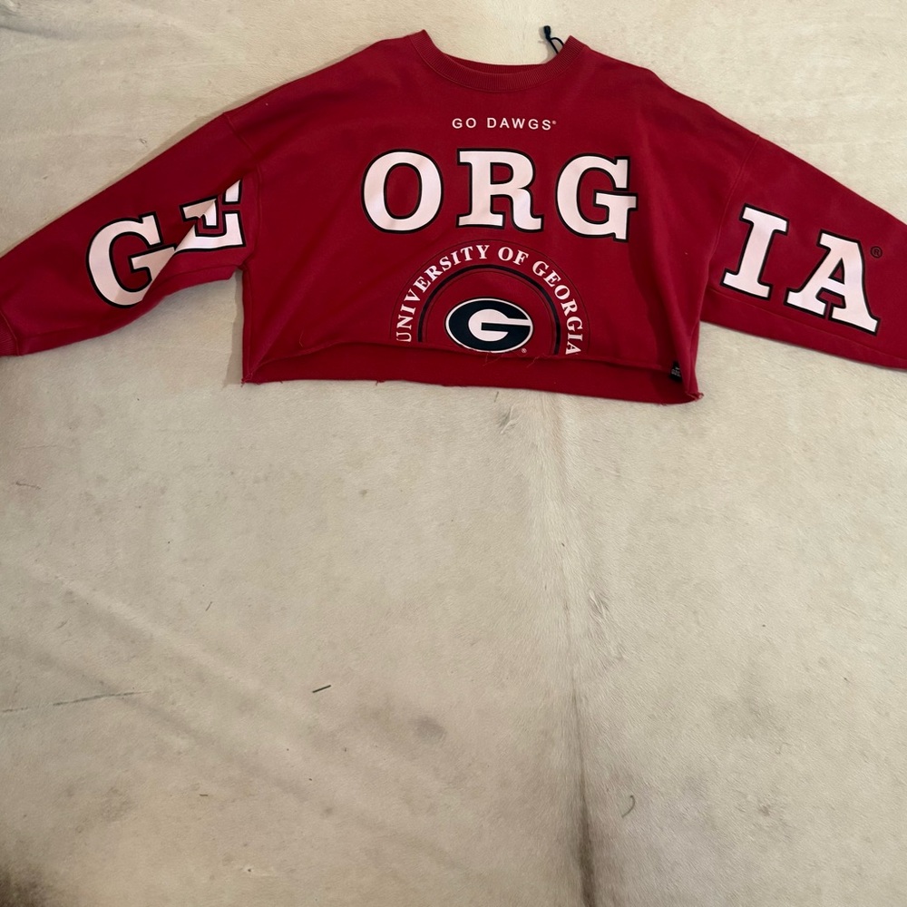 Red Georgia Cropped Sweatshirt